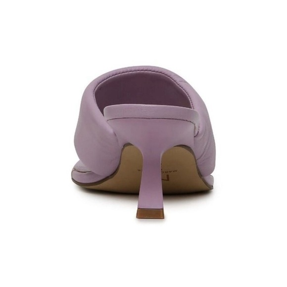 NEW Marc Fisher Cici Kitten Heel Square Toe Sandal Purple Lavender Leather 8.5 - Picture 3 of 4